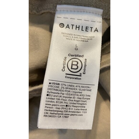 NWT Athleta Paradise Straight Leg Cargo Pants Tan Khaki Large L New - Picture 7 of 7